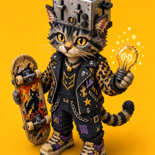 Punk Skater Cat