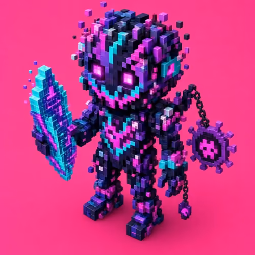 Glitch Neon Warrior