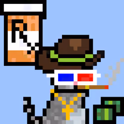 Pixelated Cat on Drugs #525
