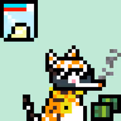 Pixelated Cat on Drugs #445