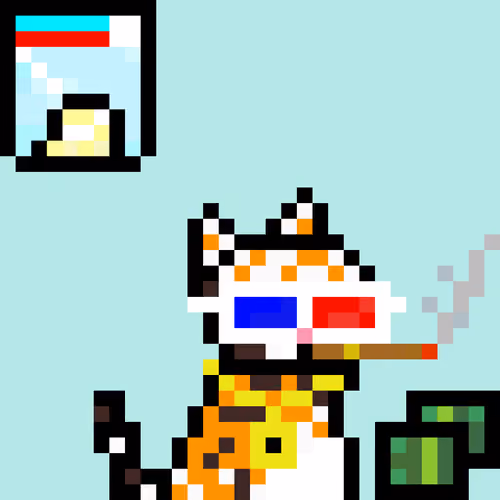 Pixelated Cat on Drugs #357