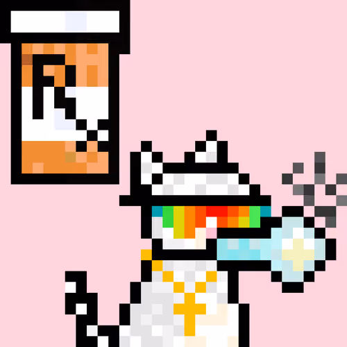 Pixelated Cat on Drugs #554