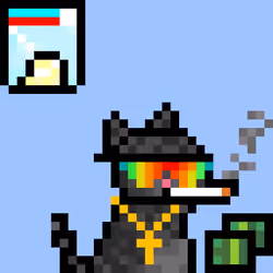 Pixelated Cat on Drugs #420