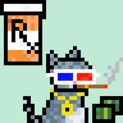 Pixelated Cat on Drugs #284