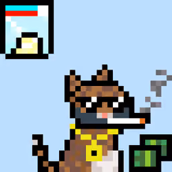 Pixelated Cat on Drugs #497