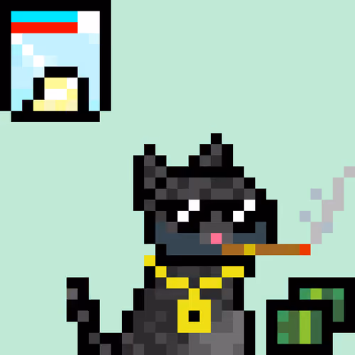 Pixelated Cat on Drugs #196
