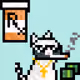 Pixelated Cat on Drugs #468