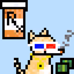 Pixelated Cat on Drugs #428