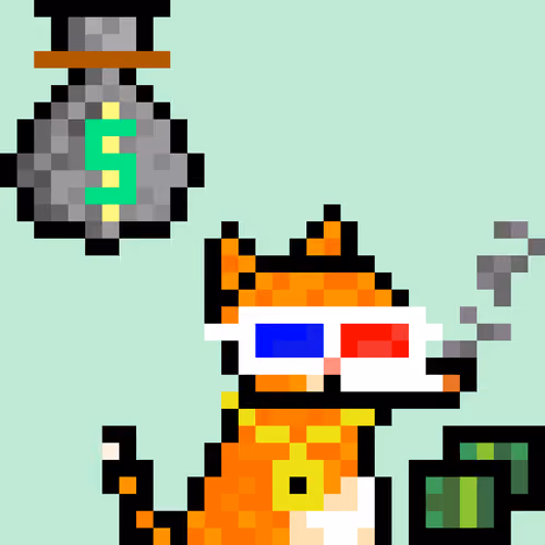 Pixelated Cat on Drugs #414