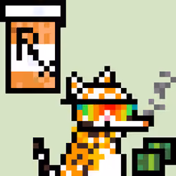 Pixelated Cat on Drugs #454