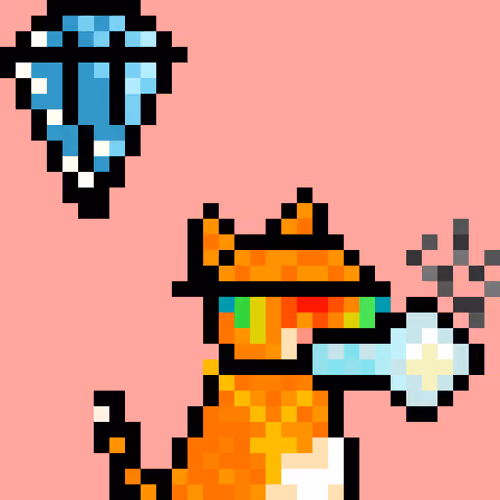 Pixelated Cat on Drugs #382