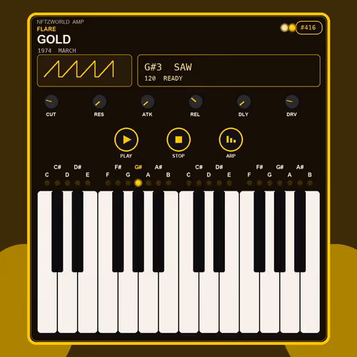 NFTzWORLD FLARE #416 — GOLD · MARCH G#3