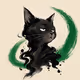 Sumi Ink Spirit Form Chill Cat