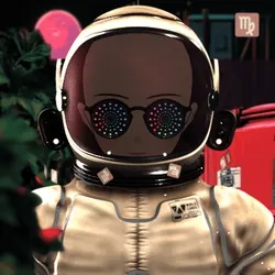 Robin-Waifu #7470: Brown Waifu in Astronaut Suit