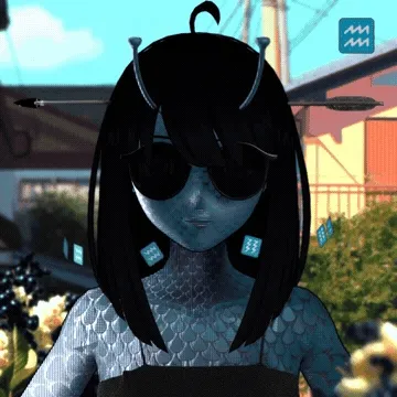 Robin-Waifu #0585: Alien Waifu with ArrowHead in CropTop