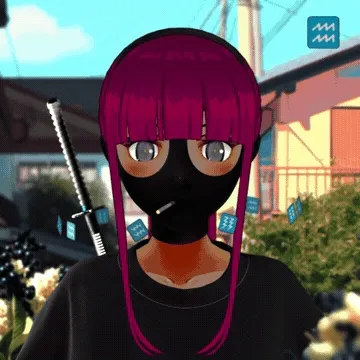 Robin-Waifu #0693: Tan Waifu with Katana in Short Sleeve