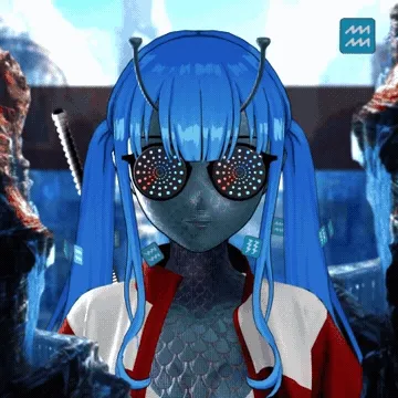 Robin-Waifu #1800: Alien Waifu with Katana in Track Star Outfit