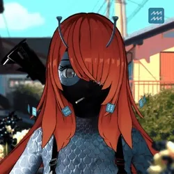 Robin-Waifu #4934: Alien Waifu with Gun in Bikini