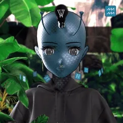 Robin-Waifu #0651: Alien Waifu with Lightbulb in Hoodie