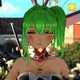 Robin-Waifu #2544: Brown Waifu with Katana in Bunny Suit