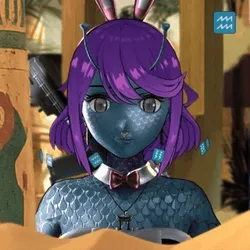 Robin-Waifu #5287: Alien Waifu with Gun in Bunny Suit