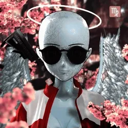 Robin-Waifu #4045: Angel Waifu with Gun in Track Star Outfit