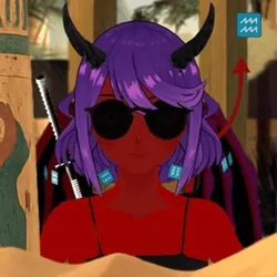 Robin-Waifu #0049: Demon Waifu with Katana in CropTop