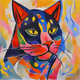 Colorful Cat #889