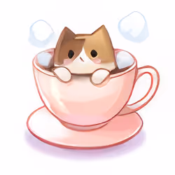 Costume Cat in Coffee Cup