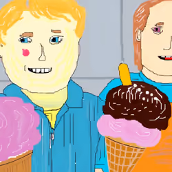 Zane and Nigel, gelato tourists