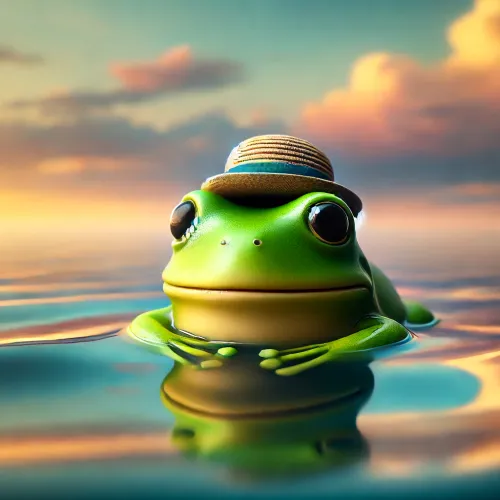 A frog resting on the sea