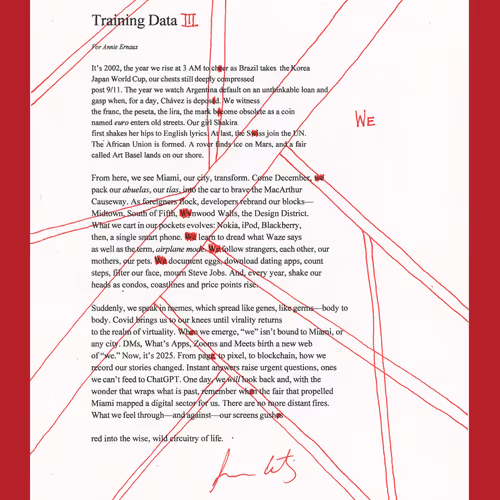 Alejandro Cartagena’s Training Data
