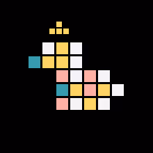 Block Duckling King Pastel