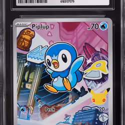 2026 Pokemon Mega Evolution Promo First Partner Illustration S1 Full Art Piplup #42 CGC 10 GEM