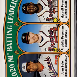 2021 Juan Soto / Marcell Ozuna / Freddie Freeman #85 Topps Heritage