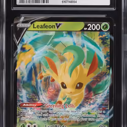 2023 #7 Leafeon V CGC 9 Pokemon Sword & Shield Evolving Skies Holo