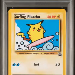 2001 #28 Surfing Pikachu PSA 8 Promo Black Star Pokemon