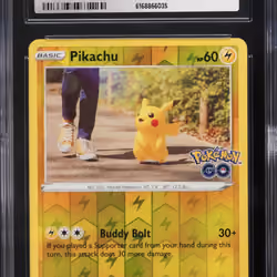 2022 Pokemon Sword & Shield Pokemon GO Reverse Holo Pikachu #27 CGC 8.5 NM-MT+