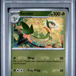 2025 #002 Servine Master Ball Reverse Holo PSA 10 Blk EN-Black Bolt Pokemon