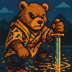 Pixel art bear earrior