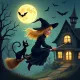 Blonde Witch's Moonlit Adventure