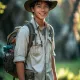 A boy in forest
