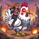 Lady Rider Chicken Warrior