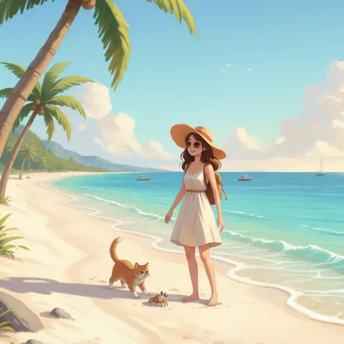 girl in a beach