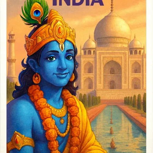 Cosmic Postcard: Taj Mahal Reverie