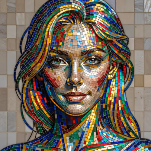 Glass Mosaic Portrait
