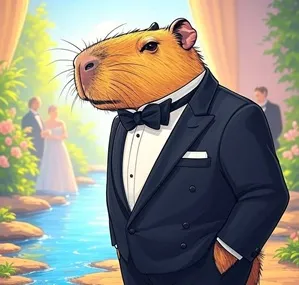 capibara in tuxedo