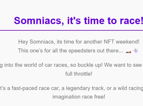 Somniacs, it's time to race!