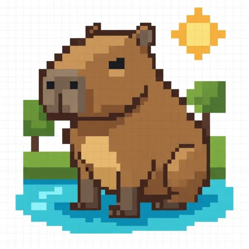 pixelated capybara