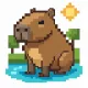 pixelated capybara